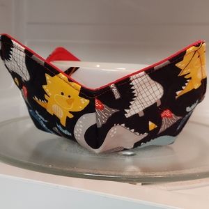 Whimsical dinosaurs reversible bowl cozies (2)